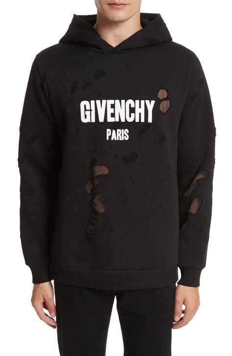 givenchy hoodie mens|givenchy hoodie distressed.